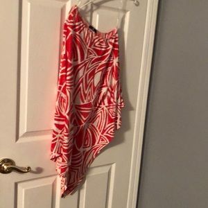 Red one shoulder dress